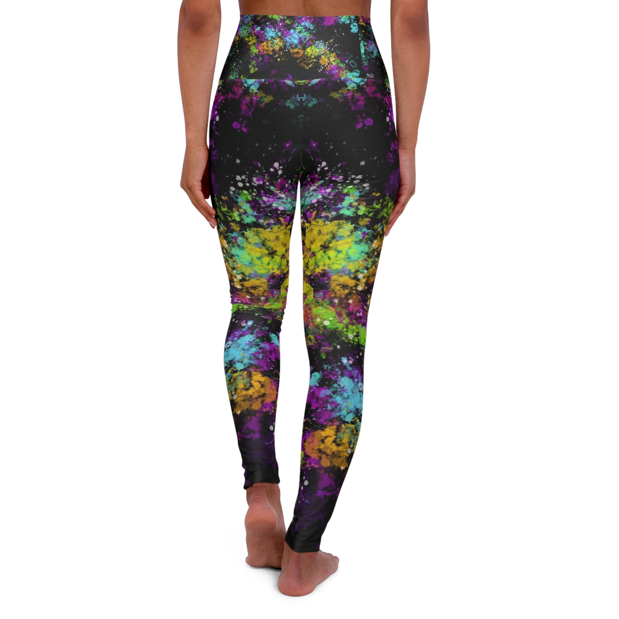 High-Waist Galaxy Tie-Dye Yoga Leggings — Colorful Abstract Activewear