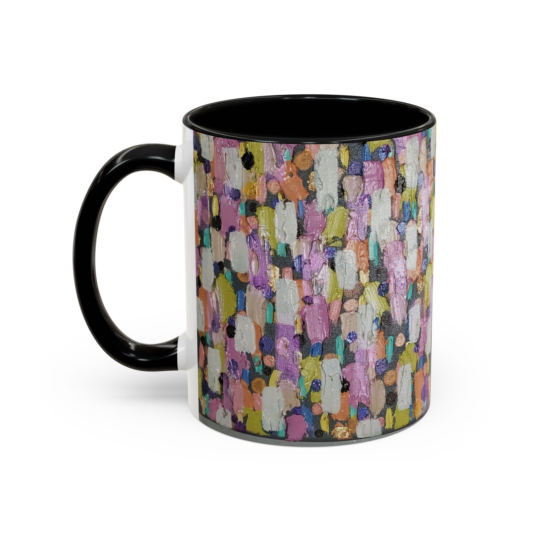 Abstract Confetti Accent Coffee Mug — Colorful Artistic Ceramic Mug (11/15oz)