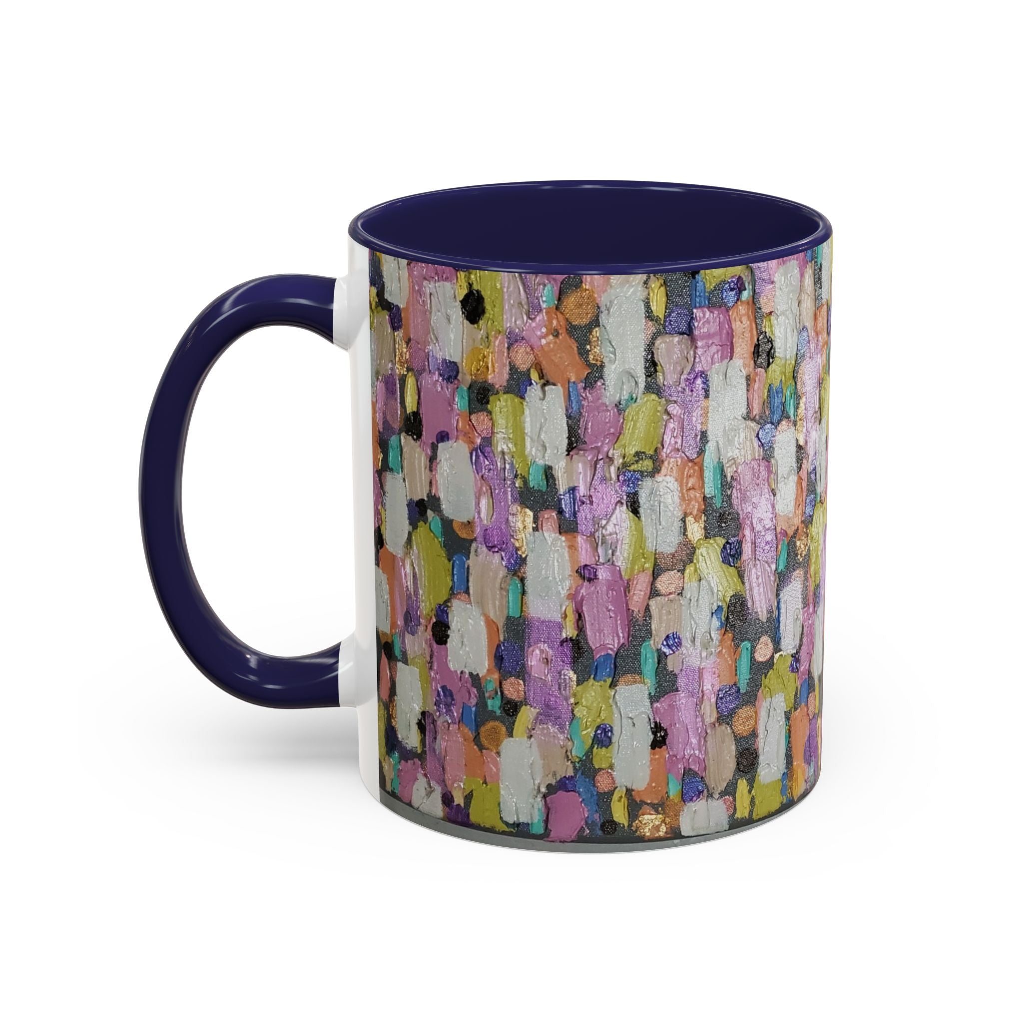 Abstract Confetti Accent Coffee Mug — Colorful Artistic Ceramic Mug (11/15oz)