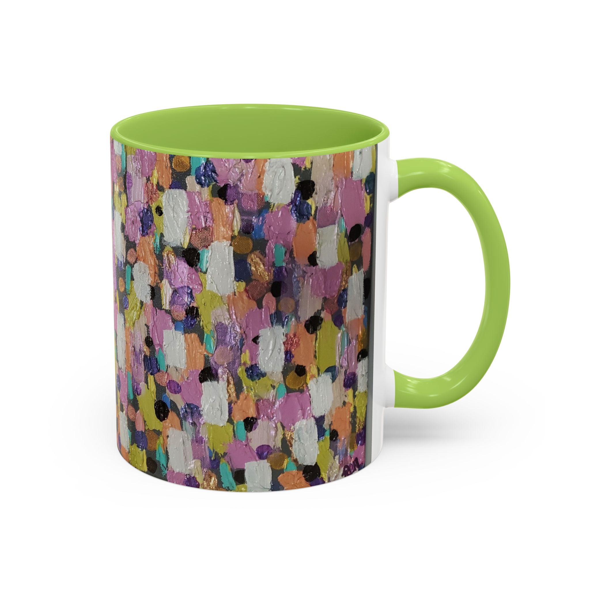 Abstract Confetti Accent Coffee Mug — Colorful Artistic Ceramic Mug (11/15oz)