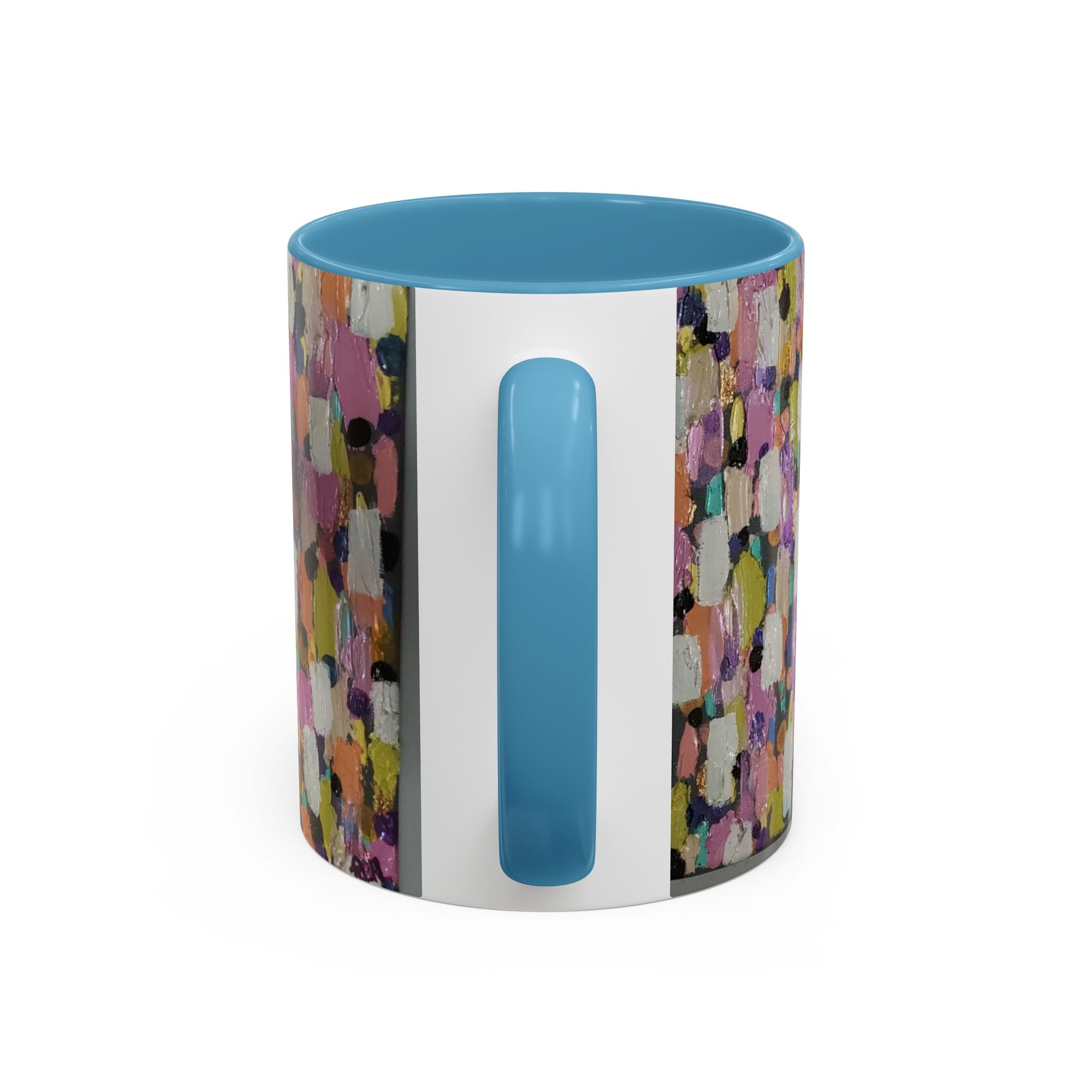 Abstract Confetti Accent Coffee Mug — Colorful Artistic Ceramic Mug (11/15oz)