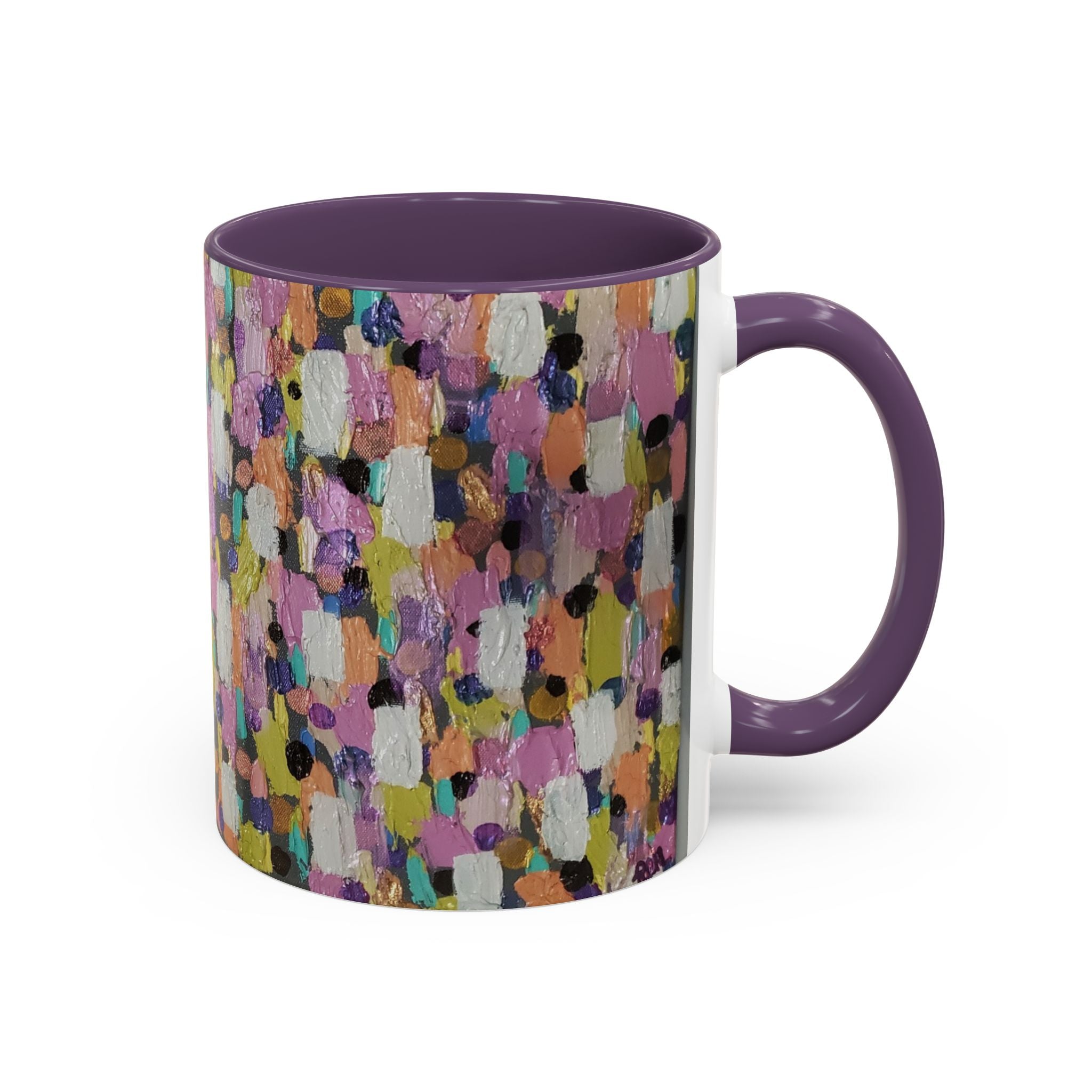 Abstract Confetti Accent Coffee Mug — Colorful Artistic Ceramic Mug (11/15oz)