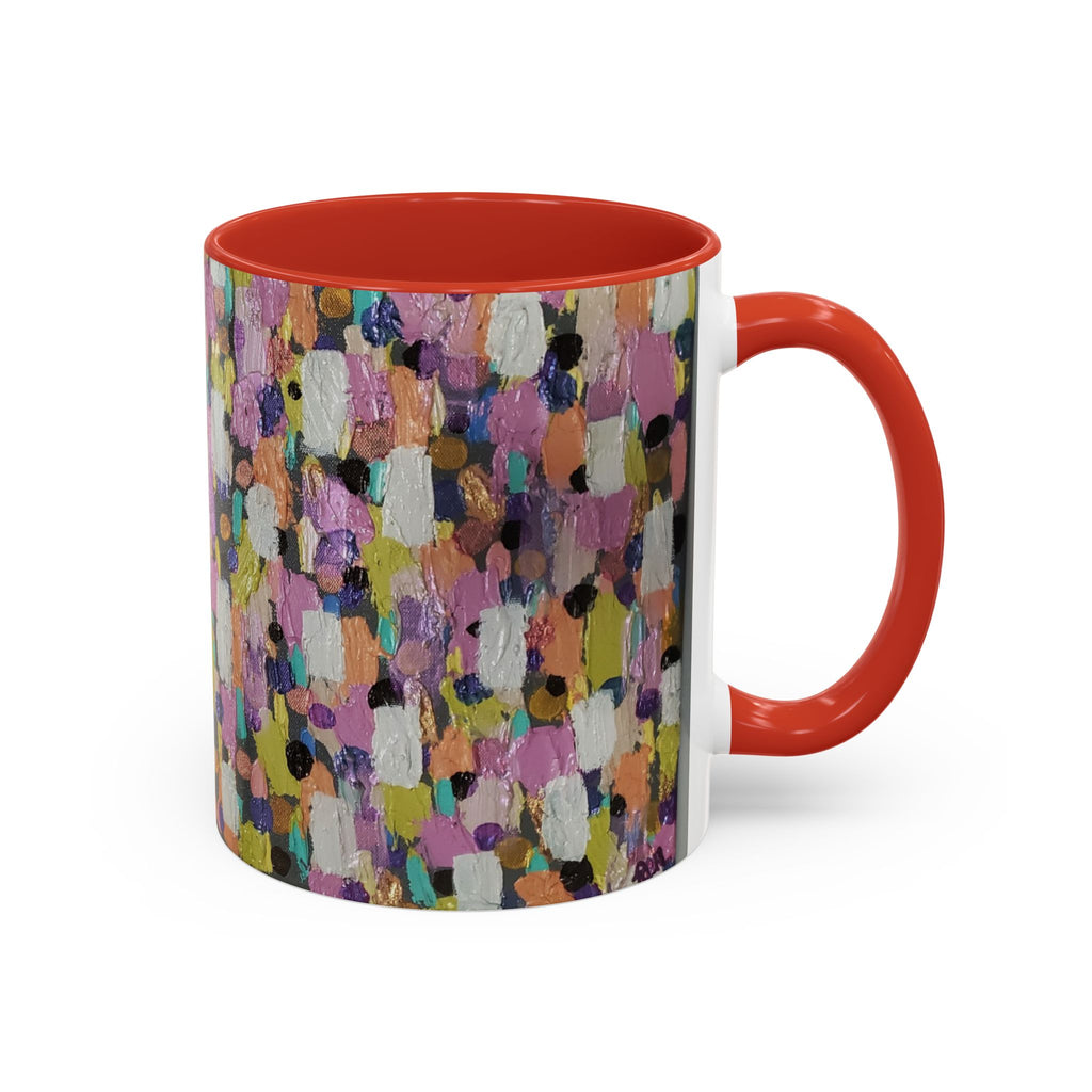 Abstract Confetti Accent Coffee Mug — Colorful Artistic Ceramic Mug (11/15oz)