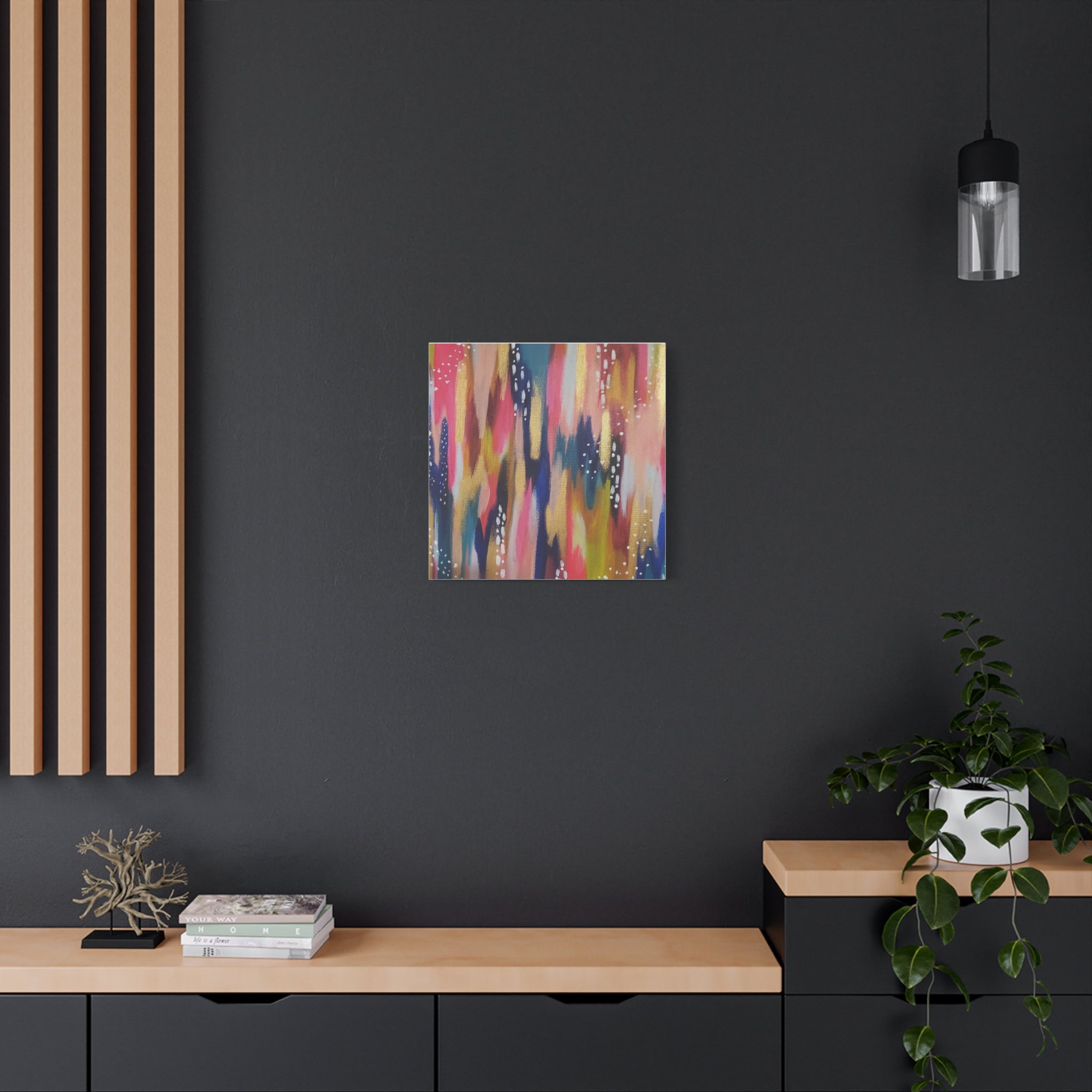Abstract Colorful Brushstroke Canvas Print — Vibrant Modern Wall Art