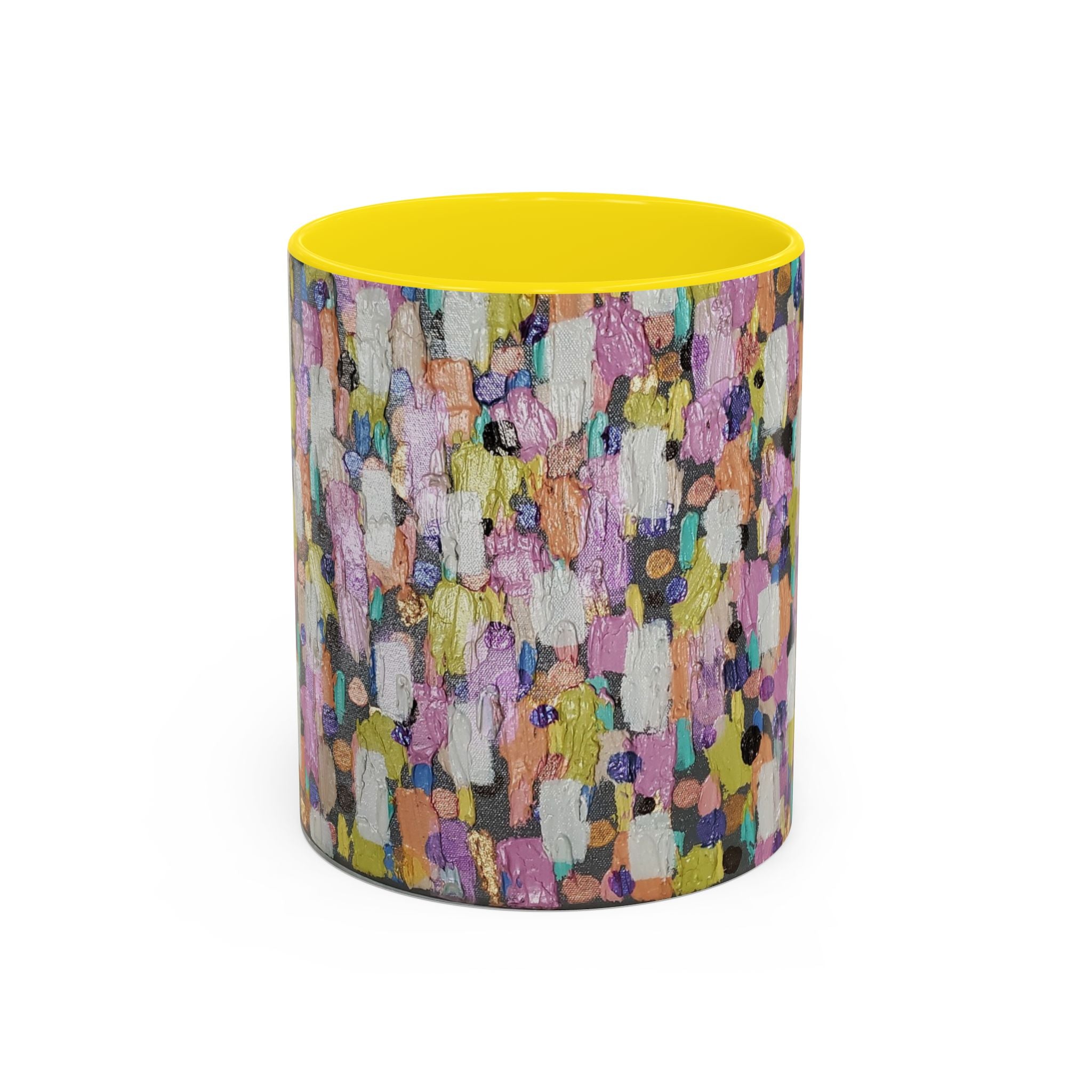 Abstract Confetti Accent Coffee Mug — Colorful Artistic Ceramic Mug (11/15oz)