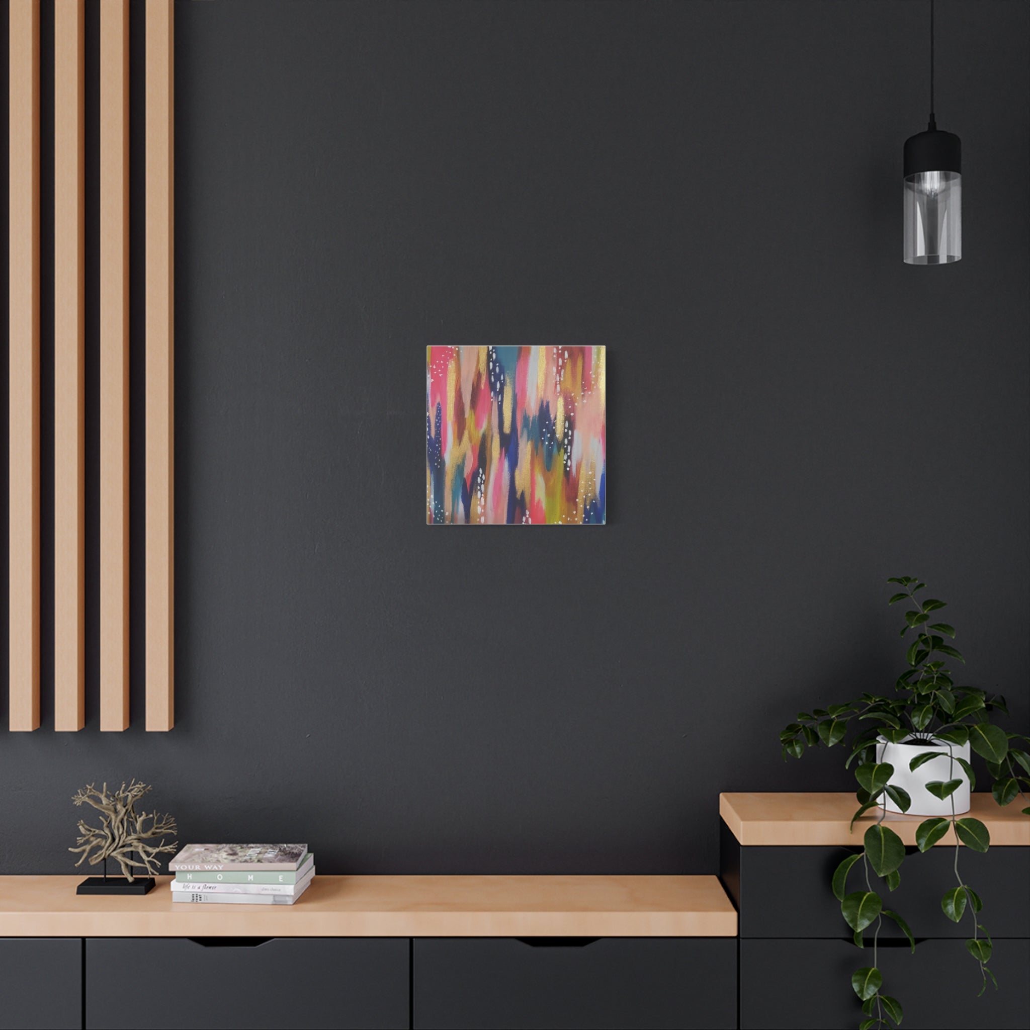 Abstract Colorful Brushstroke Canvas Print — Vibrant Modern Wall Art