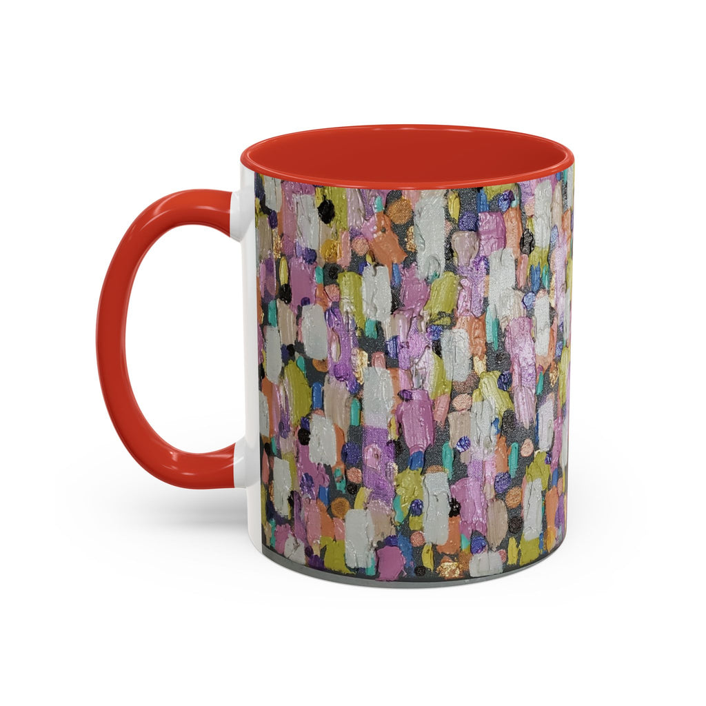 Abstract Confetti Accent Coffee Mug — Colorful Artistic Ceramic Mug (11/15oz)