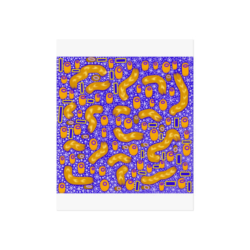 Abstract Pattern Poster — Vibrant Gold & Royal Blue Modern Art Print