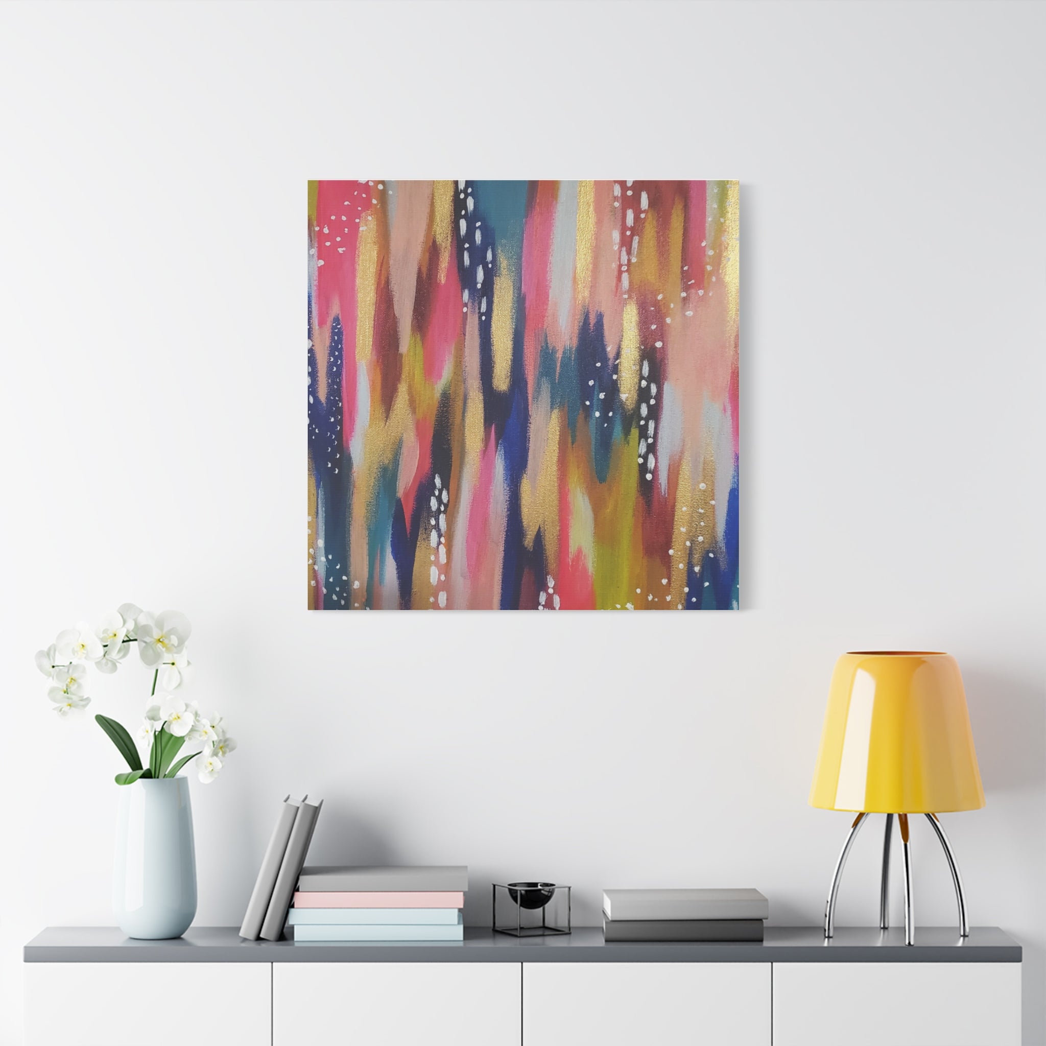 Abstract Colorful Brushstroke Canvas Print — Vibrant Modern Wall Art