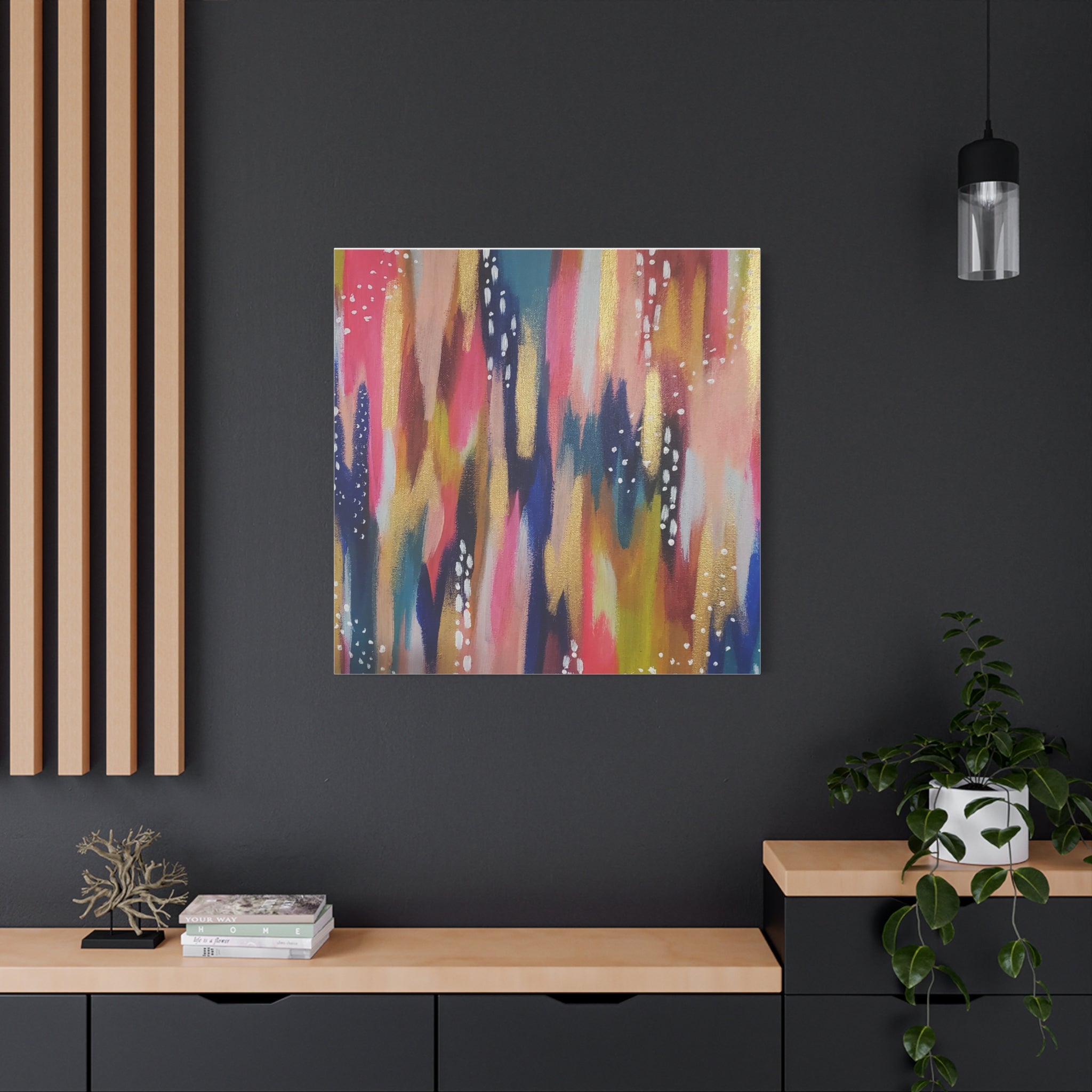 Abstract Colorful Brushstroke Canvas Print — Vibrant Modern Wall Art