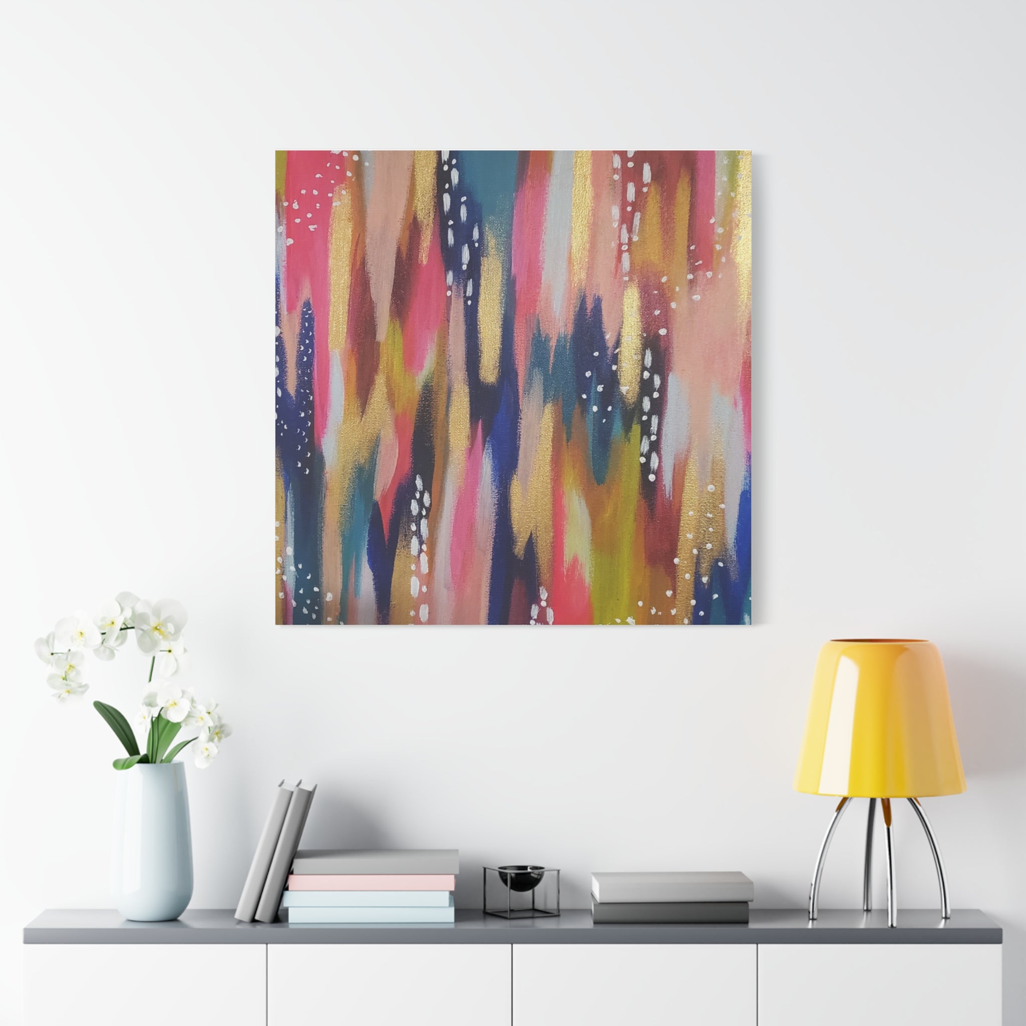 Abstract Colorful Brushstroke Canvas Print — Vibrant Modern Wall Art