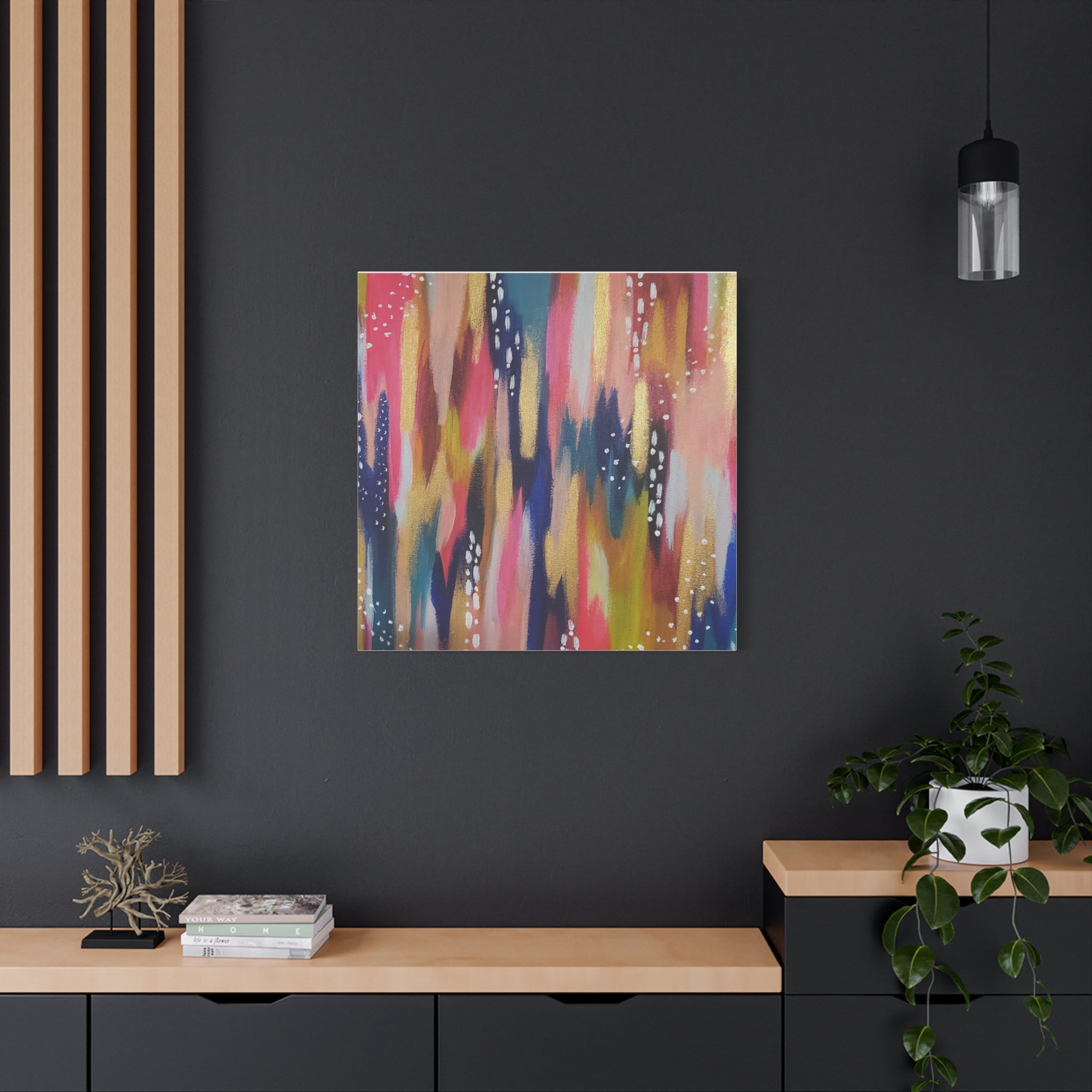 Abstract Colorful Brushstroke Canvas Print — Vibrant Modern Wall Art
