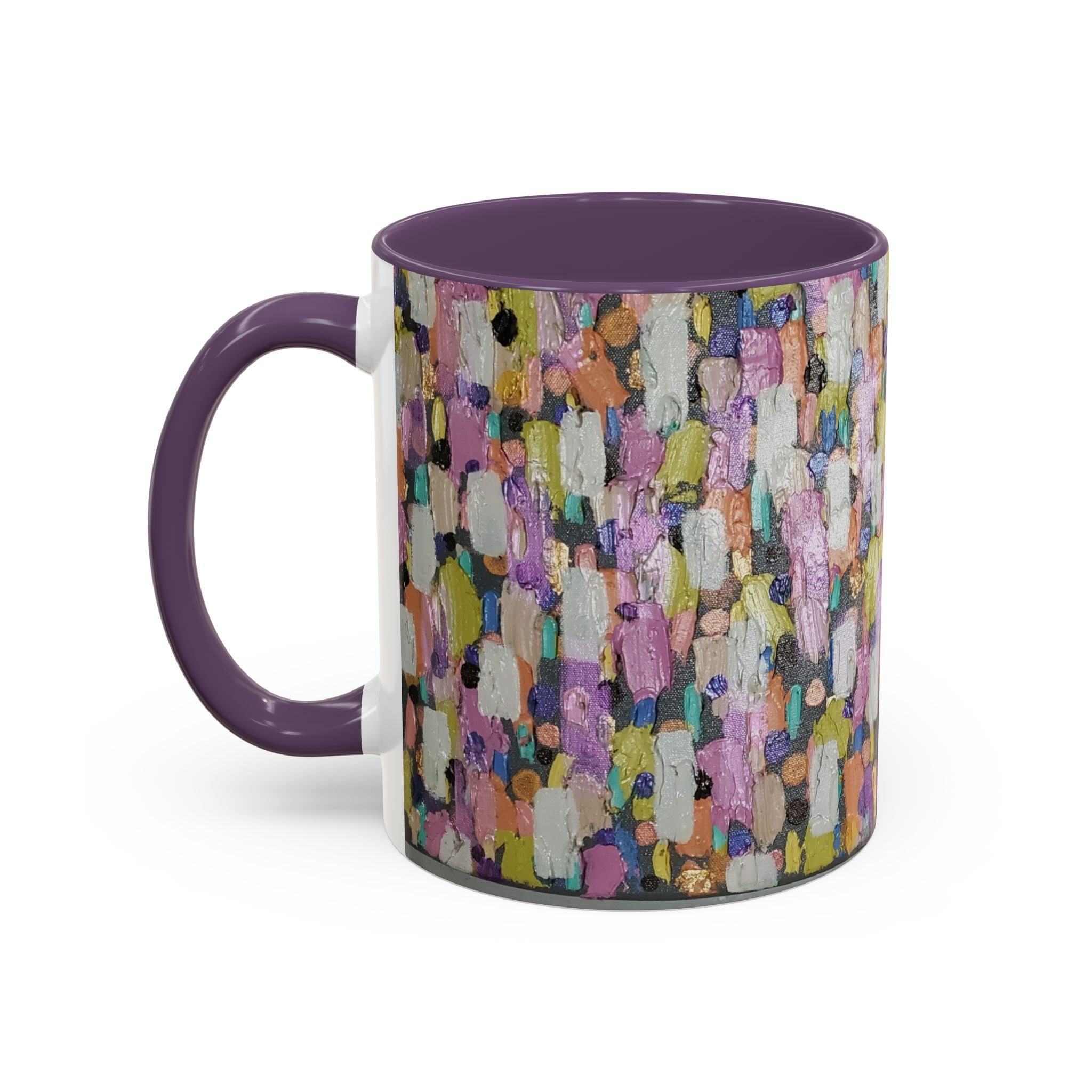 Abstract Confetti Accent Coffee Mug — Colorful Artistic Ceramic Mug (11/15oz)