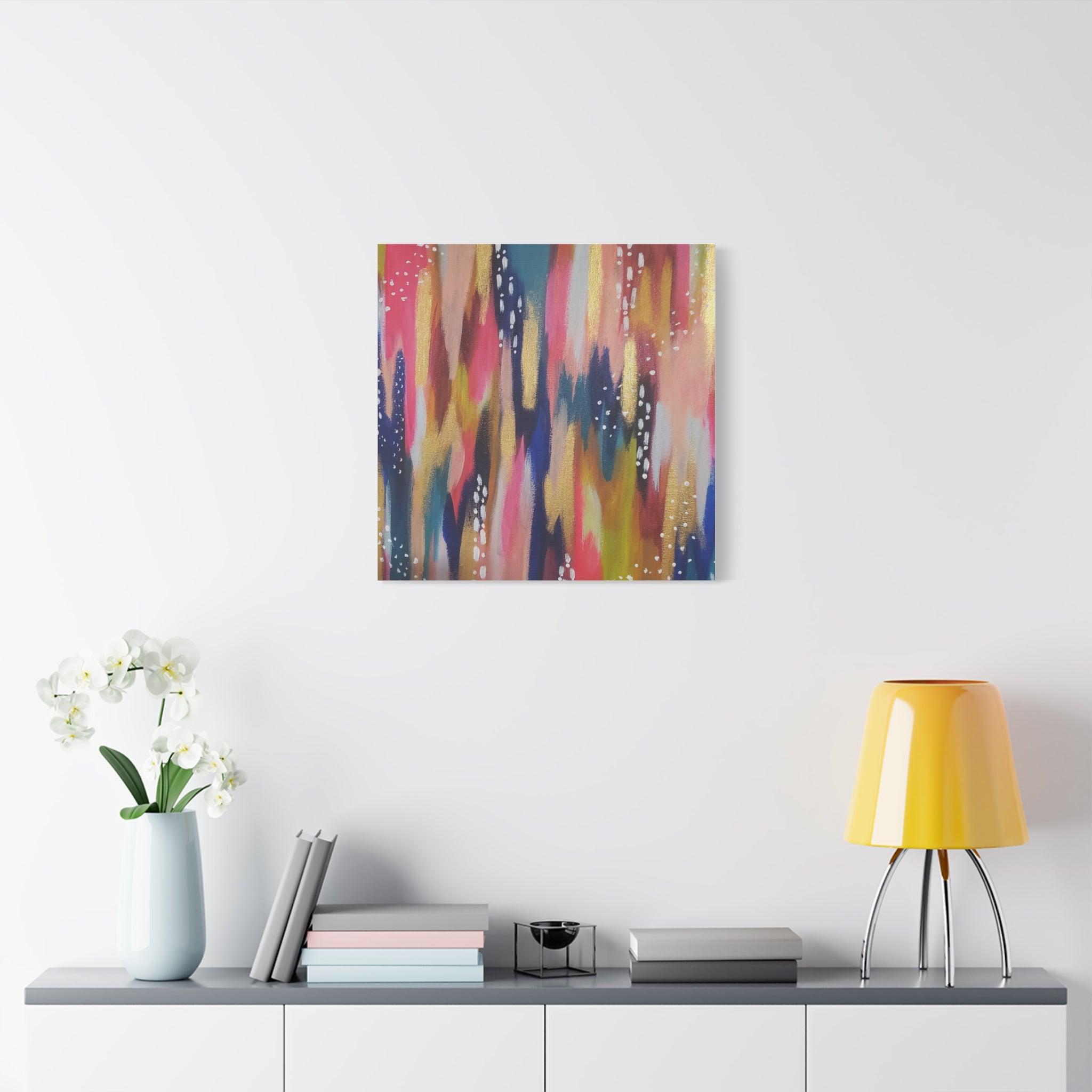 Abstract Colorful Brushstroke Canvas Print — Vibrant Modern Wall Art