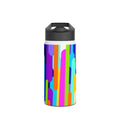 Colorful Retro Stripe Stainless Steel Water Bottle — Bright Geometric Hydration Bottle
