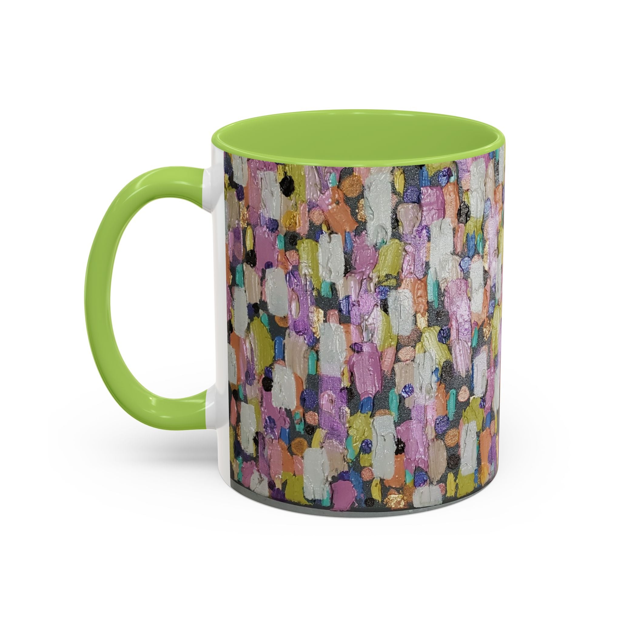Abstract Confetti Accent Coffee Mug — Colorful Artistic Ceramic Mug (11/15oz)