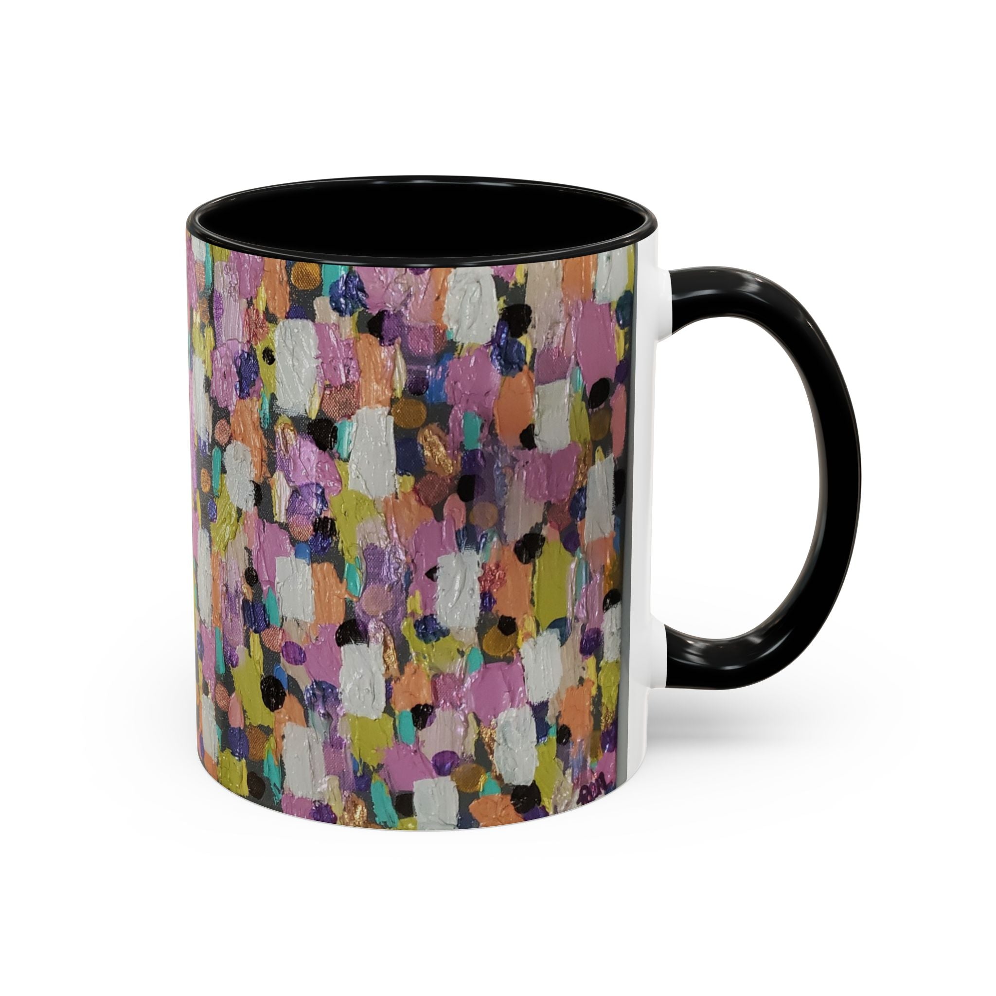 Abstract Confetti Accent Coffee Mug — Colorful Artistic Ceramic Mug (11/15oz)