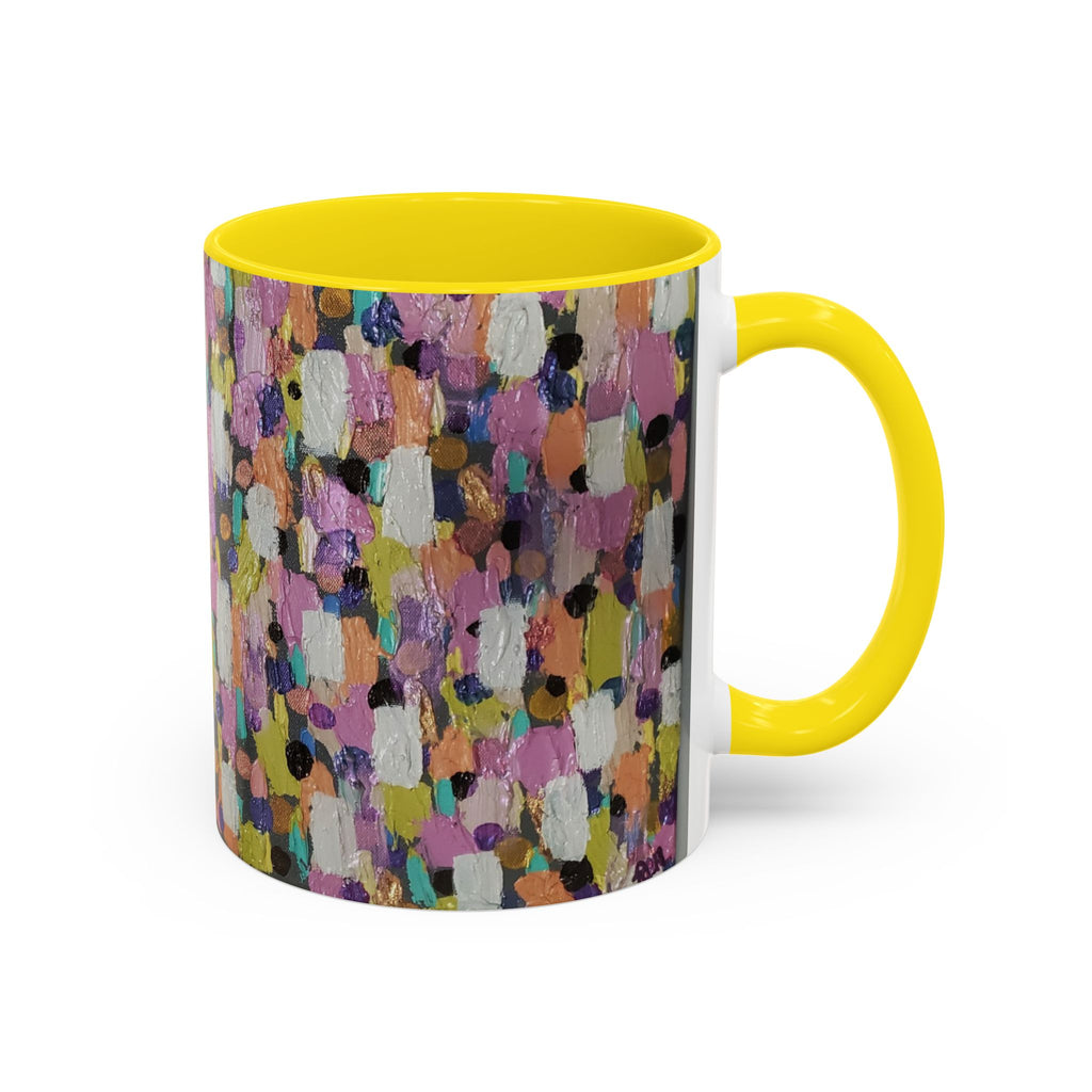 Abstract Confetti Accent Coffee Mug — Colorful Artistic Ceramic Mug (11/15oz)