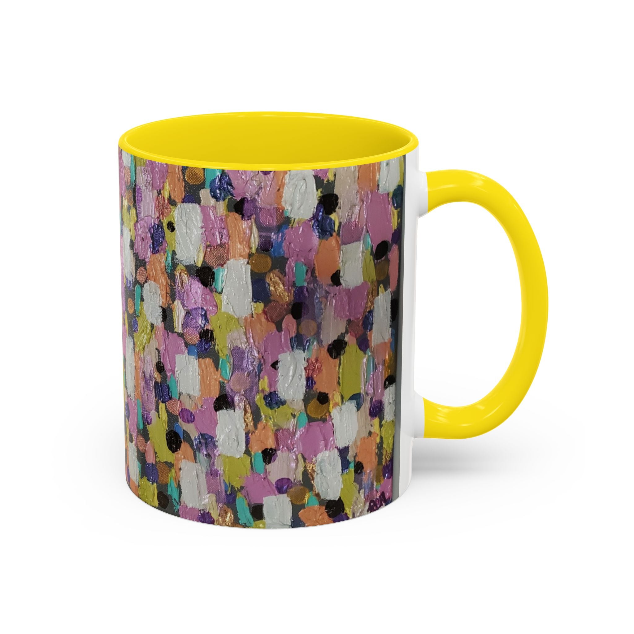 Abstract Confetti Accent Coffee Mug — Colorful Artistic Ceramic Mug (11/15oz)