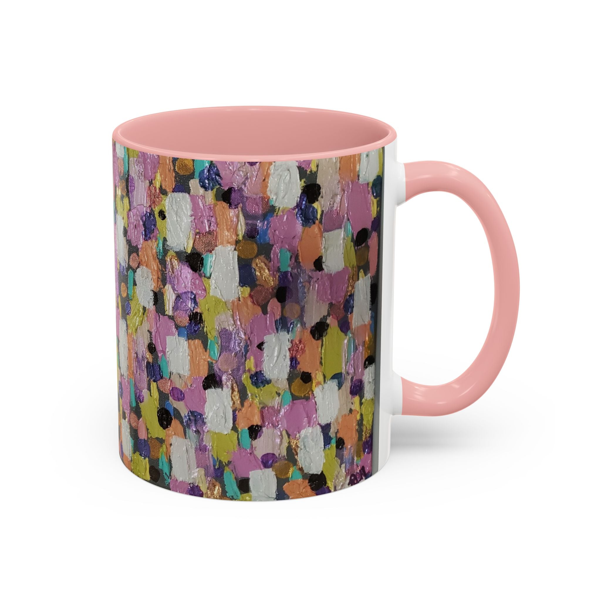 Abstract Confetti Accent Coffee Mug — Colorful Artistic Ceramic Mug (11/15oz)