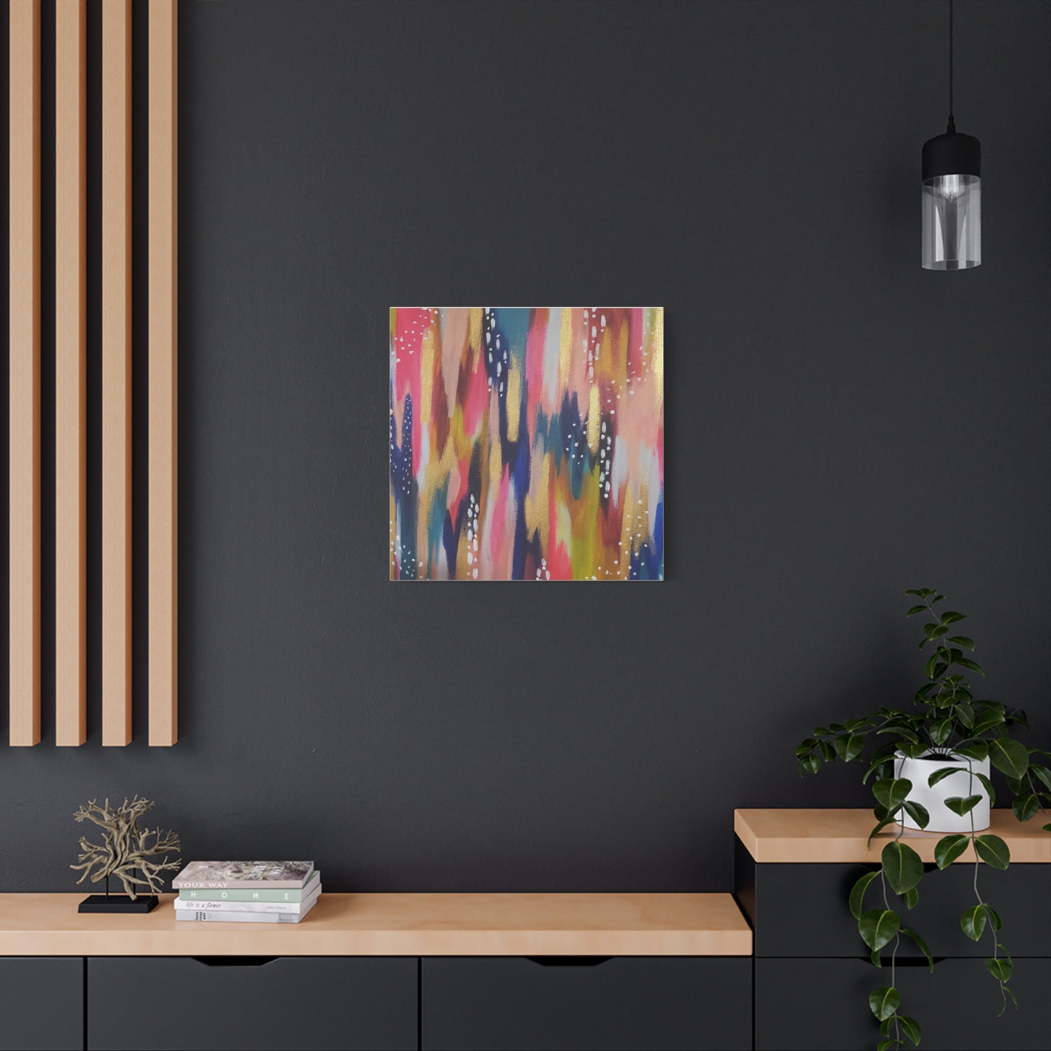 Abstract Colorful Brushstroke Canvas Print — Vibrant Modern Wall Art