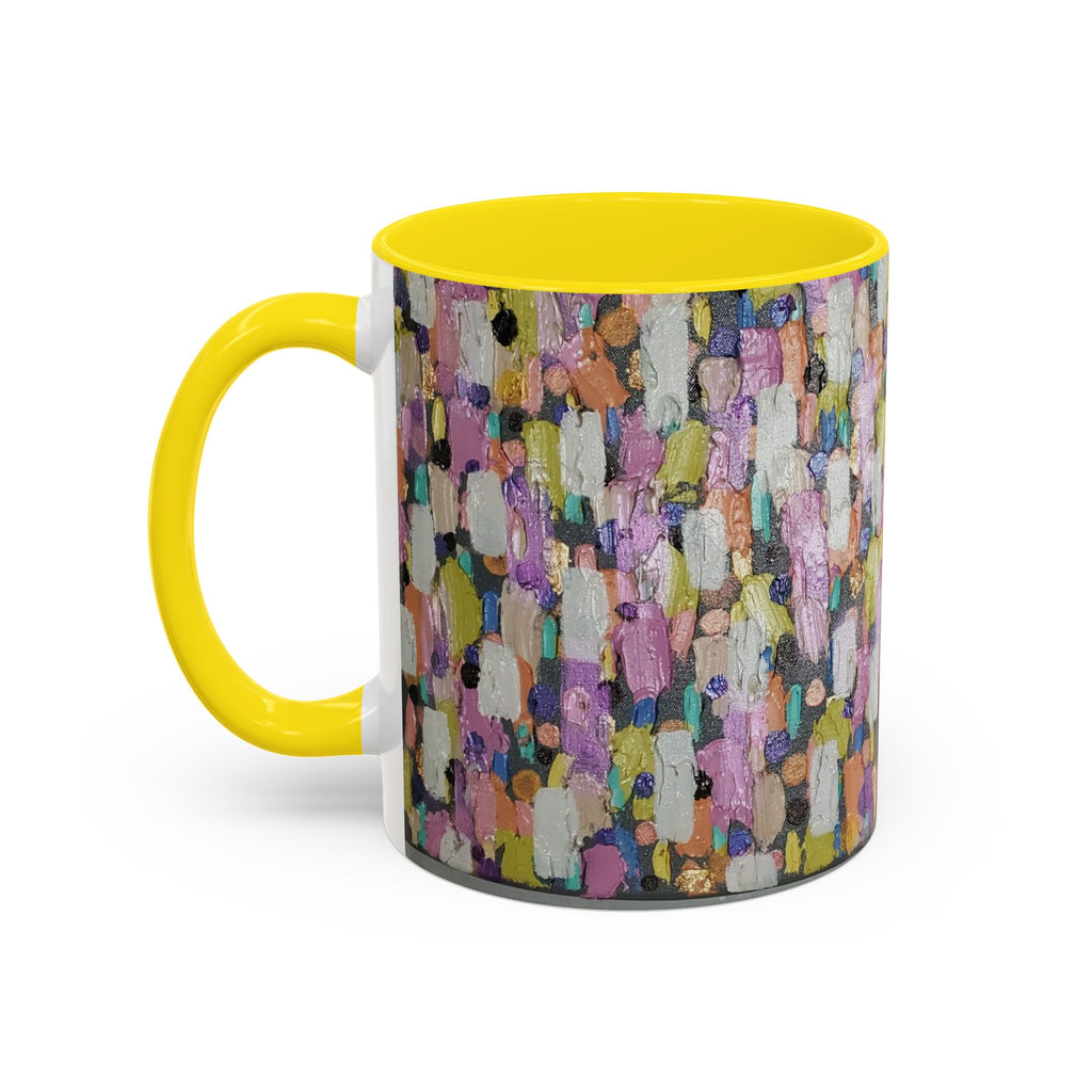 Abstract Confetti Accent Coffee Mug — Colorful Artistic Ceramic Mug (11/15oz)